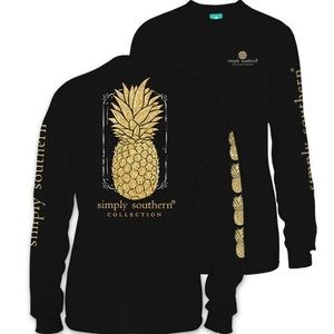 Simply Southern | Women’s Pineapple Glitter Long Sleeve Tee | Small
